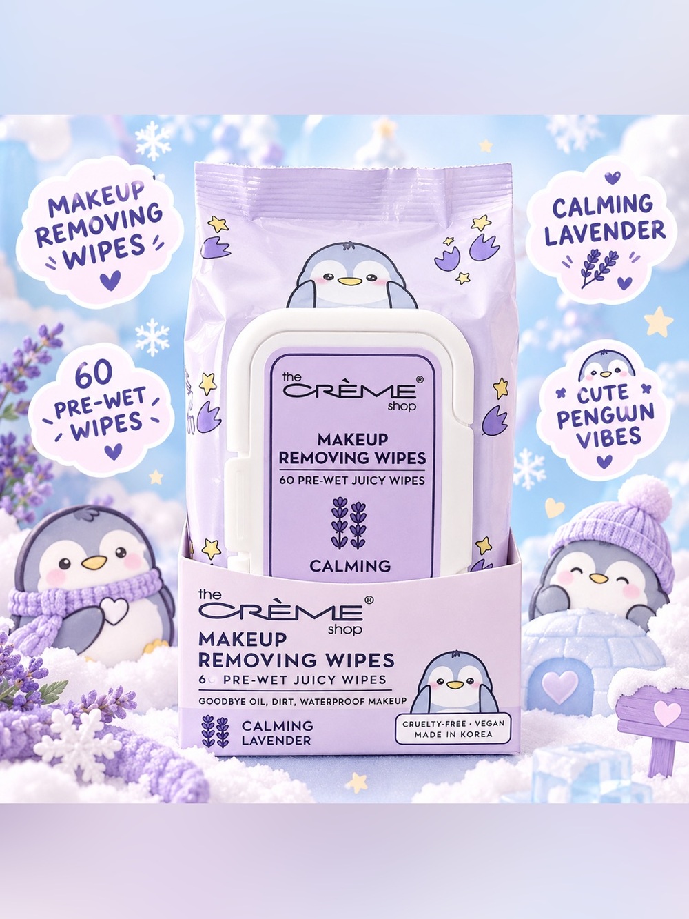 The Crème Shop Calming Lavender Makeup Removing Wipes